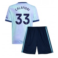 Camiseta Arsenal Riccardo Calafiori #33 Tercera Equipación Replica 2024-25 para niños mangas cortas (+ Pantalones cortos)